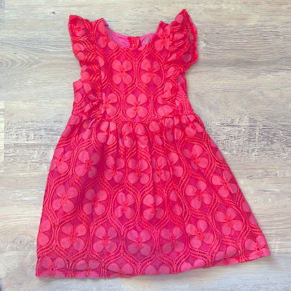 Girls 4t sundress pink floral lace GUC